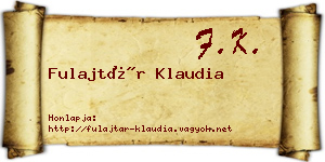 Fulajtár Klaudia névjegykártya
